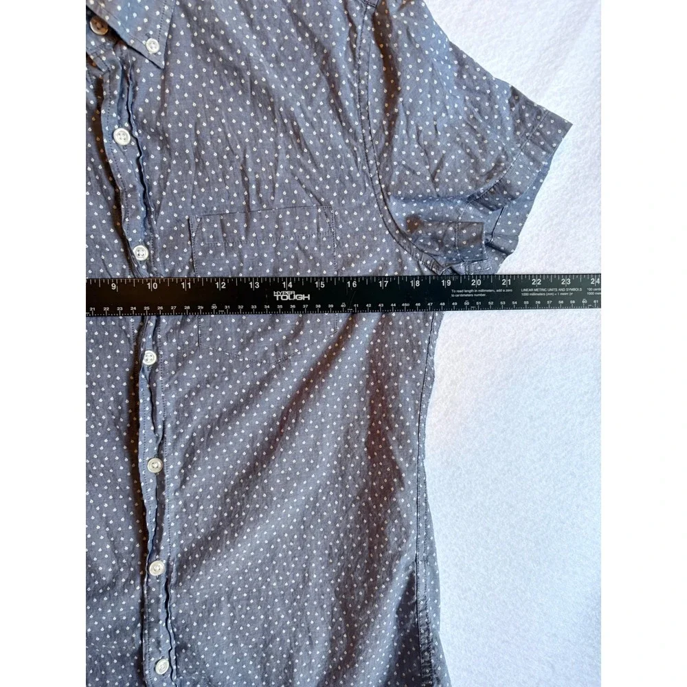 J.Crew Mens Short Sleeve Button Down Shirt Gray Dot Print Size‎ Small